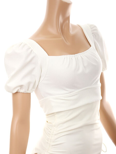 PEAK&PINE「バックリボンパフスリーブワンピ見えビキニ」|ビキニ|