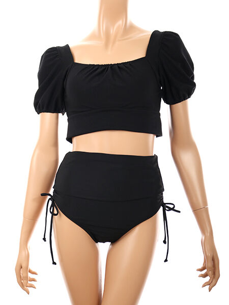 PEAK&PINE「バックリボンパフスリーブワンピ見えビキニ」|ビキニ|