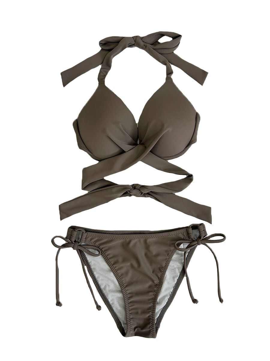 PEAK&PINE「無地クロッシーワイヤースタイルアップビキニ」|ビキニ|