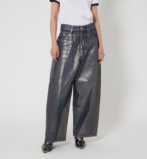 ASTRAET「＜ASTRAET＞コーティング BIG バルーンデニムパンツ UNISEX 」|デニム|MD.BROWN