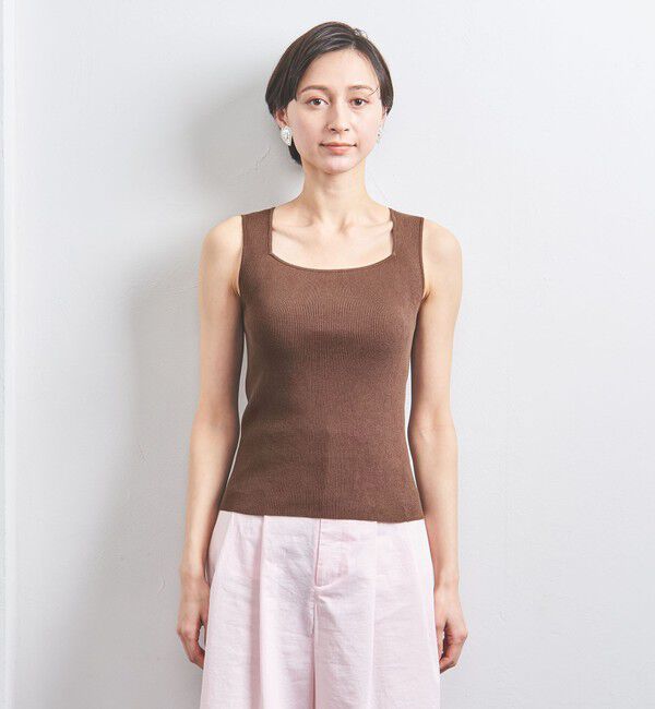 UNITED ARROWS「リブ スクエアネック ニットキャミソール」|ニット・セーター|