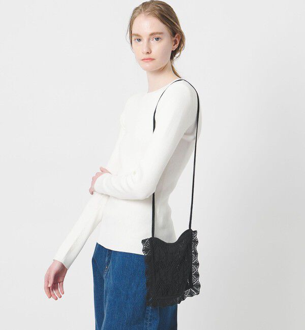 AEWEN MATOPH「＜AEWEN MATOPH＞ニットレースポシェット」|ショルダー・メッセンジャー|BLACK