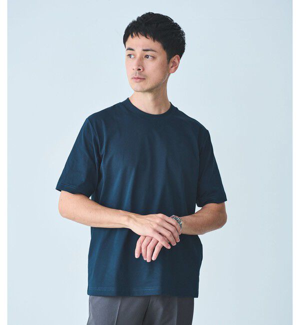 UNITED ARROWS green label relaxing「【WEB限定】JUST fit ジャケイン T 半袖 Tシャツ カットソー -吸水速乾・抗菌-」|Tシャツ・カットソー|NAVY