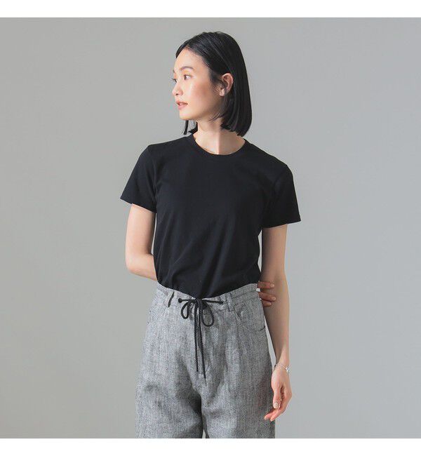 Demi-Luxe BEAMS 「AURALEE / SEAMLESS CREW NECK TEE」|Tシャツ・カットソー|BLACK