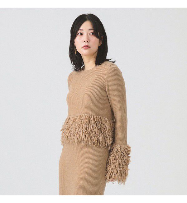 Ray BEAMS 「RBS / フリンジ キリカエ クルーネック ニット」|ニット・セーター|