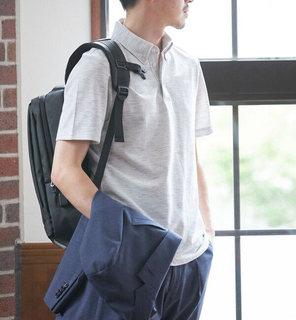 SHIPS「【WEB限定】SHIPS: 吸水速乾・UVケア Drymix（R）ワンポイントロゴ ボタンダウン ポロシャツ」|ポロシャツ|