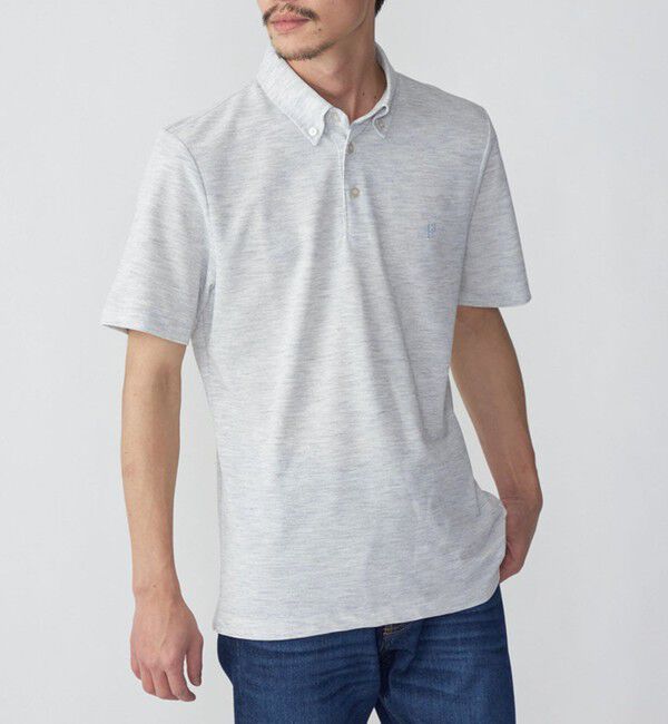 SHIPS「【WEB限定】SHIPS: 吸水速乾・UVケア Drymix（R）ワンポイントロゴ ボタンダウン ポロシャツ」|ポロシャツ|