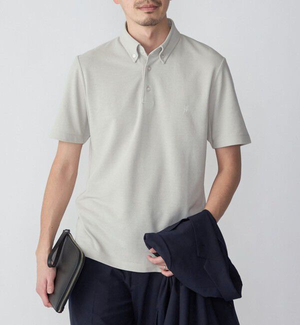 SHIPS「【WEB限定】SHIPS: 吸水速乾・UVケア Drymix（R）ワンポイントロゴ ボタンダウン ポロシャツ」|ポロシャツ|