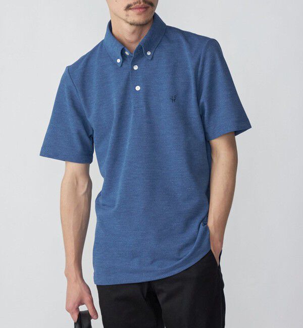 SHIPS「【WEB限定】SHIPS: 吸水速乾・UVケア Drymix（R）ワンポイントロゴ ボタンダウン ポロシャツ」|ポロシャツ|