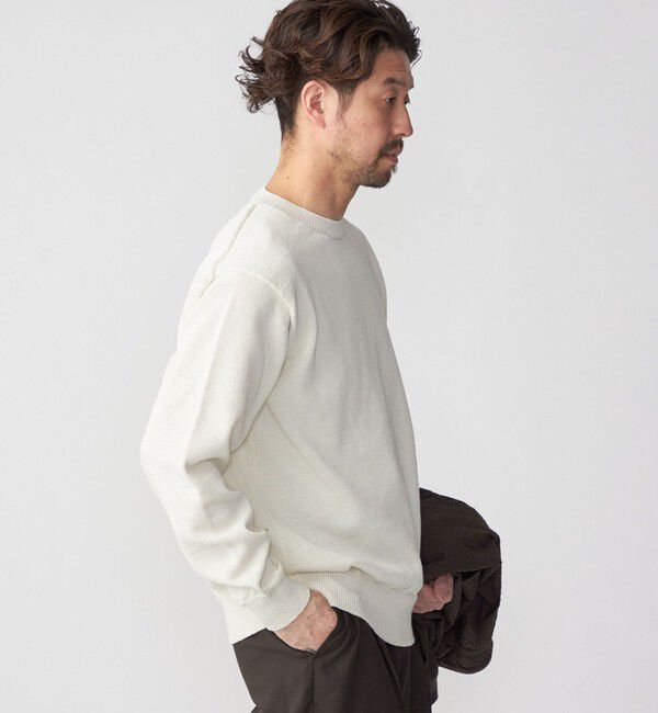 SHIPS「SHIPS:〈手洗い可能〉7ゲージ 2プライ ストローヤーン ギマ クルーネック ニット」|ニット・セーター|