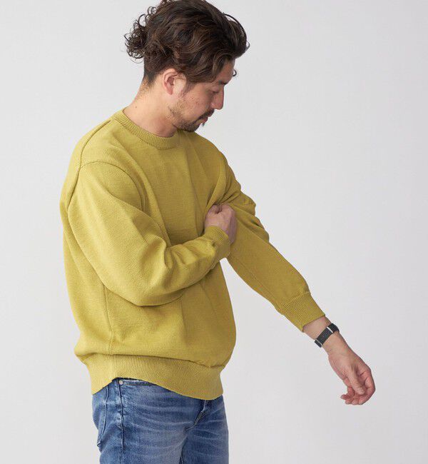 SHIPS「SHIPS:〈手洗い可能〉7ゲージ 2プライ ストローヤーン ギマ クルーネック ニット」|ニット・セーター|