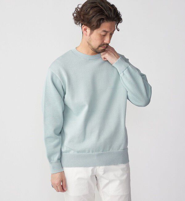 SHIPS「SHIPS:〈手洗い可能〉7ゲージ 2プライ ストローヤーン ギマ クルーネック ニット」|ニット・セーター|