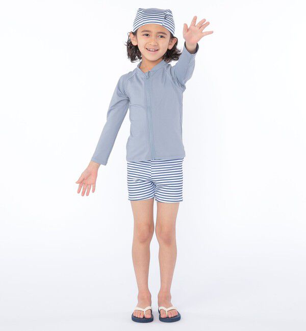 SHIPS KIDS「SHIPS KIDS:90～130cm / ボーダー スイム ボクサー ショーツ」|ショーツ|