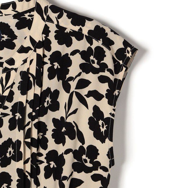 SHIPS for women「【WEB限定】〈洗濯機可能〉ドット 花柄 サイド プリーツ フレンチスリーブ ワンピース」|ワンピース|