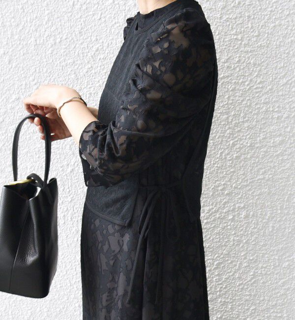 SHIPS for women「little black:2WAY ギャザー オパール レース ワンピース」|ドレス|