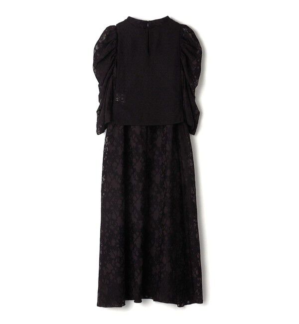 SHIPS for women「little black:2WAY ギャザー オパール レース ワンピース」|ドレス|