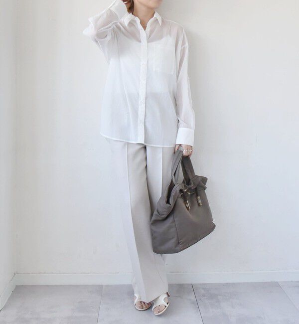 quaranciel「quaranciel:〈洗濯機可能〉シアー オーバー ポケット シャツ」|シャツ・ブラウス|