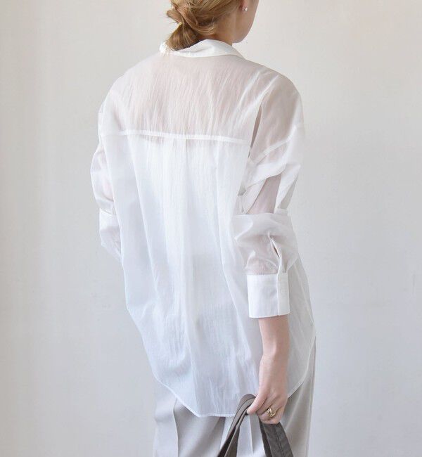 quaranciel「quaranciel:〈洗濯機可能〉シアー オーバー ポケット シャツ」|シャツ・ブラウス|