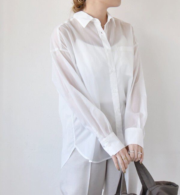 quaranciel「quaranciel:〈洗濯機可能〉シアー オーバー ポケット シャツ」|シャツ・ブラウス|