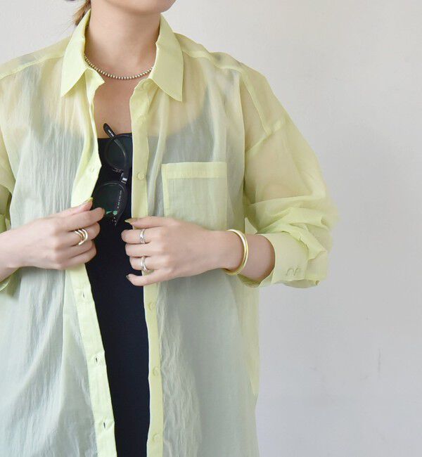 quaranciel「quaranciel:〈洗濯機可能〉シアー オーバー ポケット シャツ」|シャツ・ブラウス|