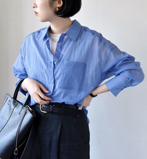 quaranciel「quaranciel:〈洗濯機可能〉シアー オーバー ポケット シャツ」|シャツ・ブラウス|