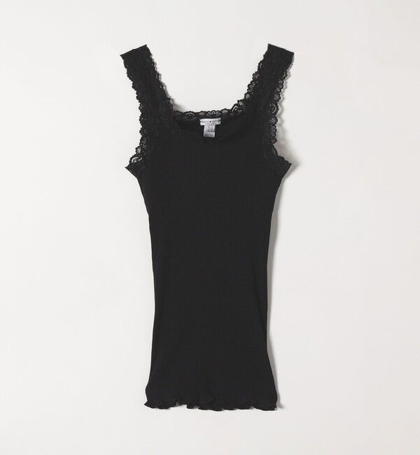 SHIPS any「BASIC COTTON:〈洗濯機可能〉レースキャミソール 25SS」|キャミソール|ブラック
