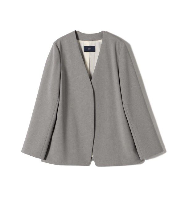 SHIPS for women「〈手洗い可能／撥水加工／接触冷感〉カラーレス ジャケット（セットアップ対応）」|ノーカラージャケット|