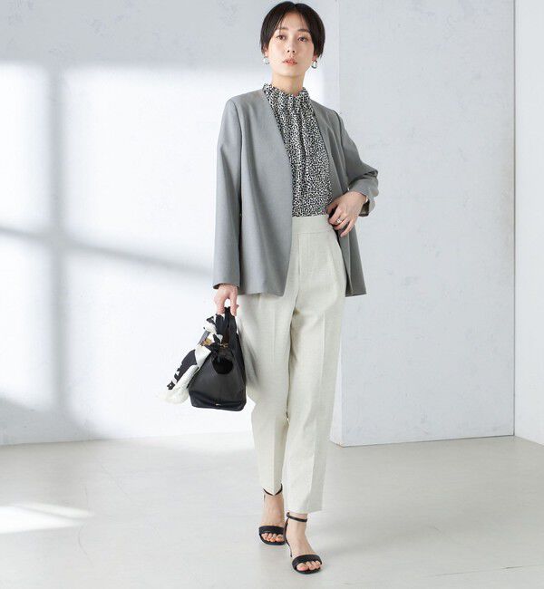 SHIPS for women「〈手洗い可能／撥水加工／接触冷感〉カラーレス ジャケット（セットアップ対応）」|ノーカラージャケット|