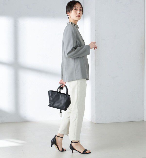 SHIPS for women「〈手洗い可能／撥水加工／接触冷感〉カラーレス ジャケット（セットアップ対応）」|ノーカラージャケット|