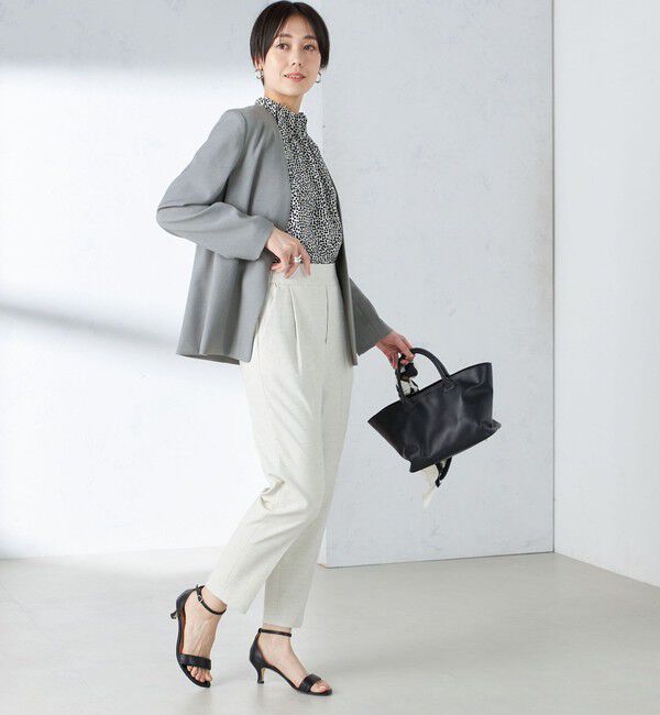 SHIPS for women「〈手洗い可能／撥水加工／接触冷感〉カラーレス ジャケット（セットアップ対応）」|ノーカラージャケット|