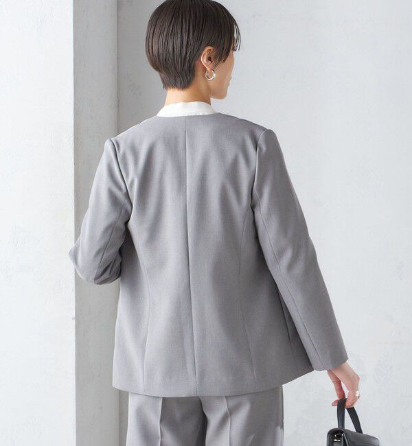 SHIPS for women「〈手洗い可能／撥水加工／接触冷感〉カラーレス ジャケット（セットアップ対応）」|ノーカラージャケット|