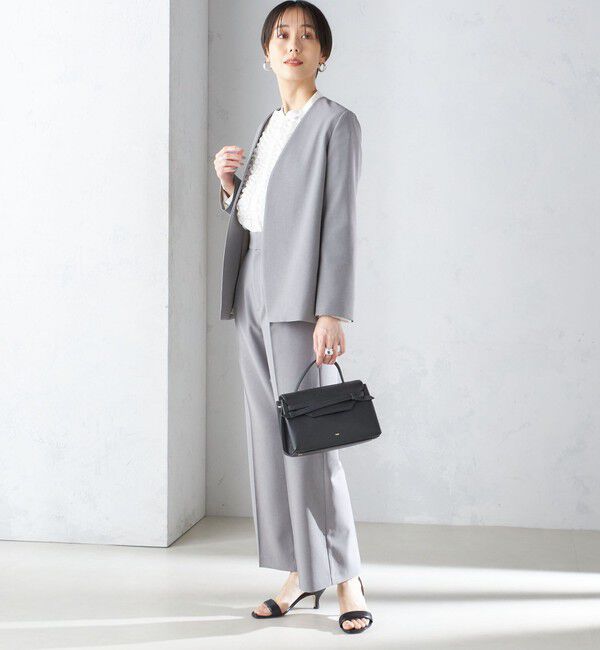 SHIPS for women「〈手洗い可能／撥水加工／接触冷感〉カラーレス ジャケット（セットアップ対応）」|ノーカラージャケット|