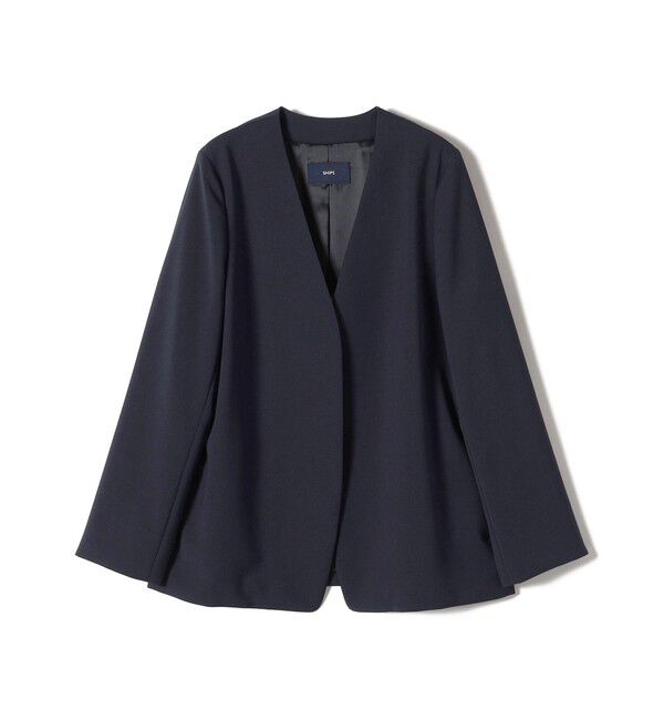 SHIPS for women「〈手洗い可能／撥水加工／接触冷感〉カラーレス ジャケット（セットアップ対応）」|ノーカラージャケット|