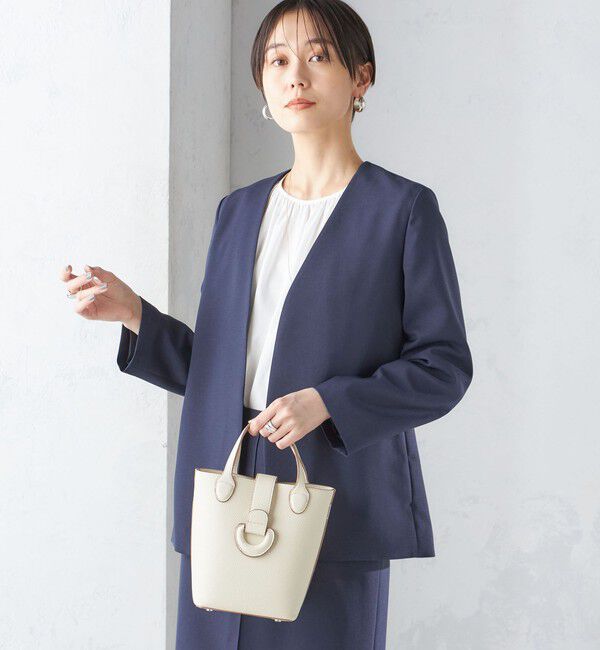 SHIPS for women「〈手洗い可能／撥水加工／接触冷感〉カラーレス ジャケット（セットアップ対応）」|ノーカラージャケット|