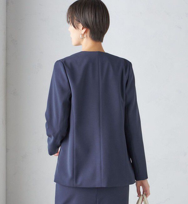 SHIPS for women「〈手洗い可能／撥水加工／接触冷感〉カラーレス ジャケット（セットアップ対応）」|ノーカラージャケット|