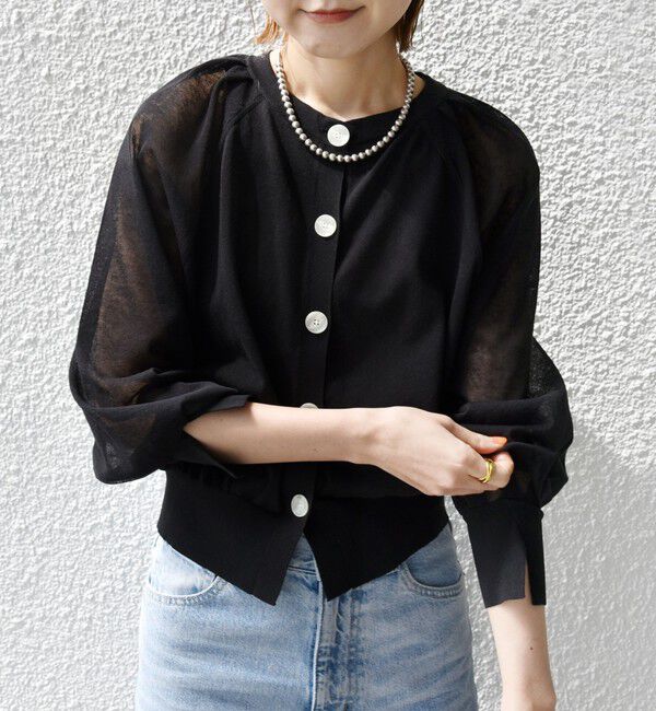 SHIPS for women「〈手洗い可能〉2WAY シアー カーディガン」|カーディガン|