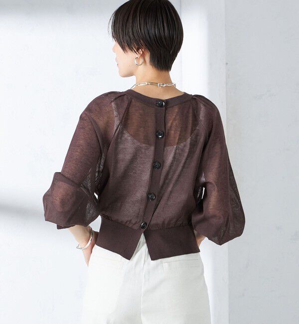 SHIPS for women「〈手洗い可能〉2WAY シアー カーディガン」|カーディガン|