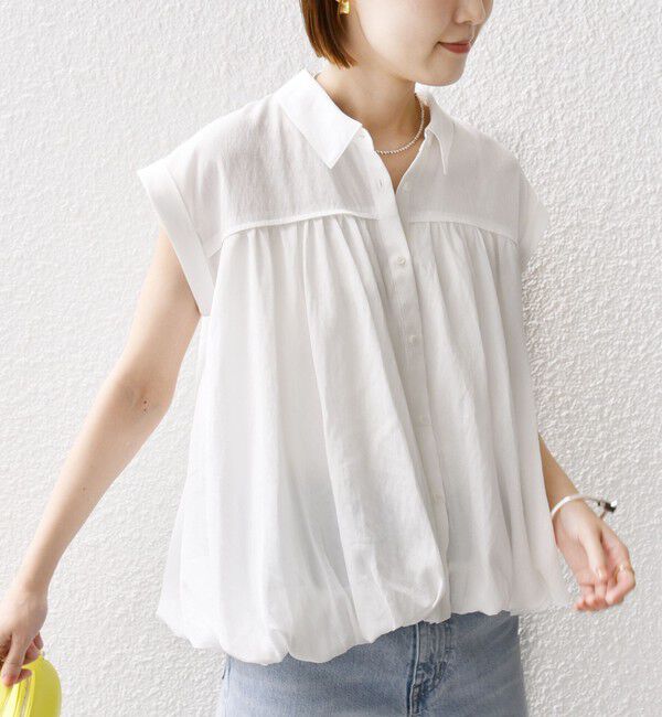 SHIPS for women「〈手洗い可能〉強撚 バルーン ブラウス」|シャツ・ブラウス|