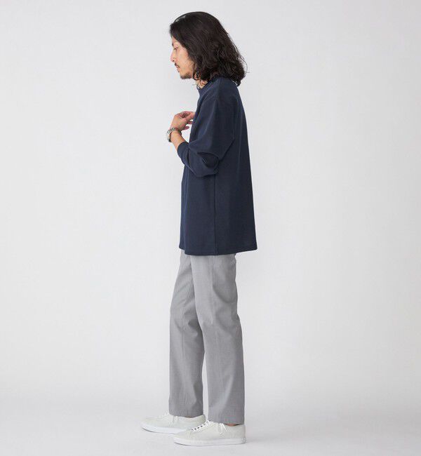 SHIPS「【WEB限定】SHIPS:〈抗菌・防臭〉ワンポイント ロゴ バーズアイ クルーネック 長袖 Tシャツ」|Tシャツ・カットソー|