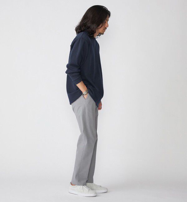 SHIPS「【WEB限定】SHIPS:〈抗菌・防臭〉ワンポイント ロゴ バーズアイ クルーネック 長袖 Tシャツ」|Tシャツ・カットソー|