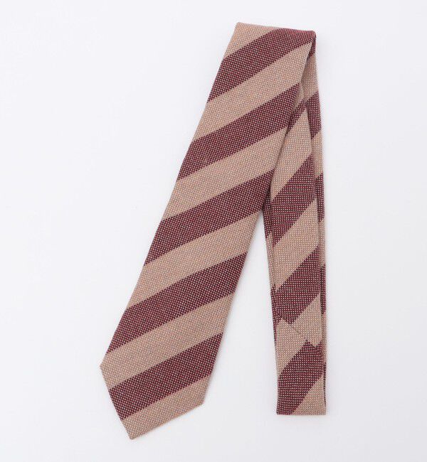 SHIPS「Errico Formicola: ウール/シルク ストライプ ネクタイ」|ネクタイ・蝶ネクタイ|キャメル