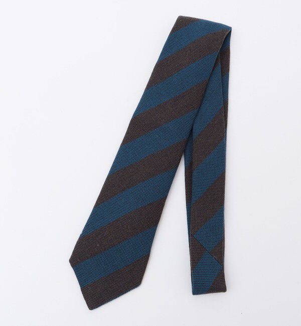 SHIPS「Errico Formicola: ウール/シルク ストライプ ネクタイ」|ネクタイ・蝶ネクタイ|ロイヤルブルー