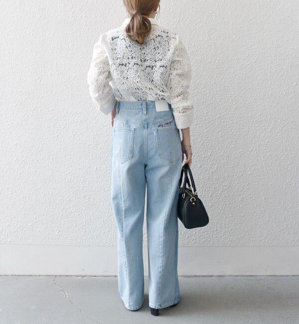 SHIPS any「SHIPS any:〈手洗い可能〉フラワーレース エンブロイダリー シアー シャツ」|シャツ・ブラウス|