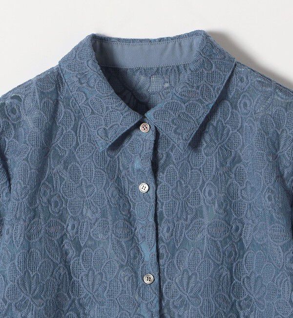 SHIPS any「SHIPS any:〈手洗い可能〉フラワーレース エンブロイダリー シアー シャツ」|シャツ・ブラウス|