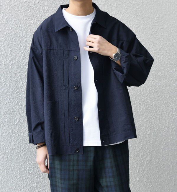 SHIPS any「SHIPS any:〈撥水/軽量/ストレッチ〉SOLOTEX(R) シアサッカー トラック ブルゾン 25SS(セットアップ対応)◇」|ブルゾン・スタジャン|