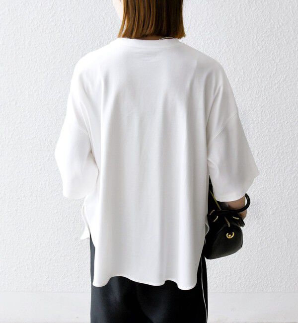 SHIPS any「SHIPS any:〈接触冷感/汗染み防止加工/洗濯機可能〉ラウンドヘム クルー ビッグ TEE」|Tシャツ・カットソー|