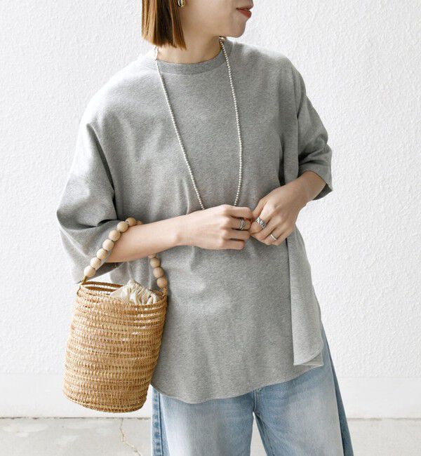 SHIPS any「SHIPS any:〈接触冷感/汗染み防止加工/洗濯機可能〉ラウンドヘム クルー ビッグ TEE」|Tシャツ・カットソー|