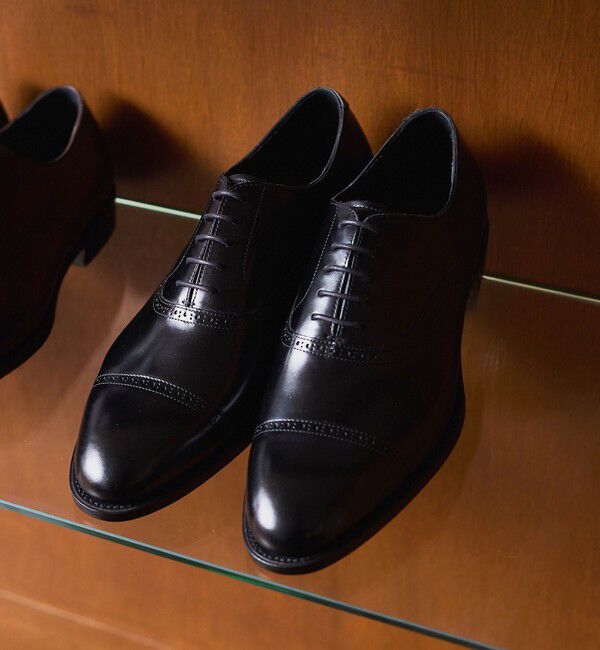 SHIPS「【SHIPS別注】Lo spago: パンチド キャップトゥ シューズ」|ビジネス・ドレスシューズ|ブラック