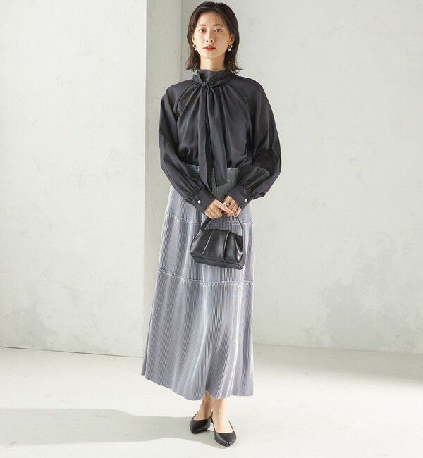 SHIPS for women「〈手洗い可能〉サテン プリーツ ティアード スカート」|スカート|