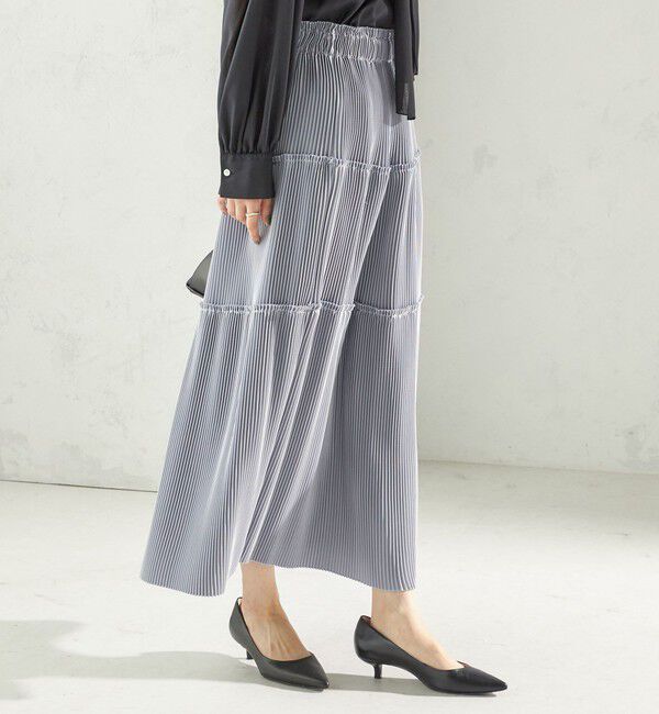 SHIPS for women「〈手洗い可能〉サテン プリーツ ティアード スカート」|スカート|